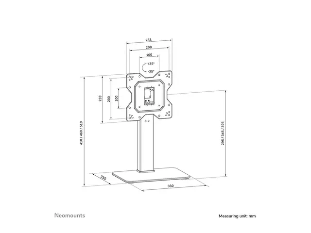 Neomounts DS45-430BL12 - Stativ for TV stål svart skjermstørrelse:...