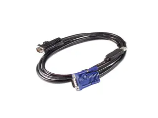APC - Tastatur / video / musekabel (KVM) USB, HD-15 (VGA) til HD-15 (VGA) - 1.83 m - for P/N: AP5201, AP5202, AP5808, AP5816, KVM1116R