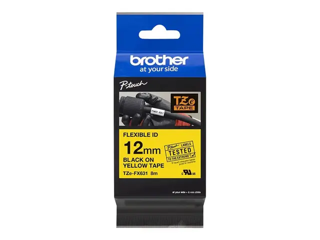 Brother TZe-FX631 - Svart på gult Rull (1,2 cm x 8 m) 1 kassett(er...