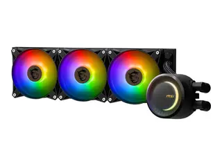 MSI MAG CORELIQUID E360 - V&#230;skekj&#248;lesystem for prosessor Radiatorst&#248;rrelse: 360 mm - (for: LGA1150, LGA1151, LGA1155, LGA1156, LGA1200, LGA1700, AM4, AM5, TR4, sTRX4) - kobbersokkel - 120 mm