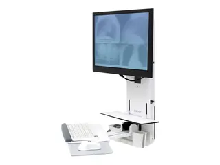 Ergotron StyleView Vertical Lift, Patient Room Monteringssett for skjerm / tastatur (vertikal) - sitte-stå - veggmonterbar - inntil 24" - hvit