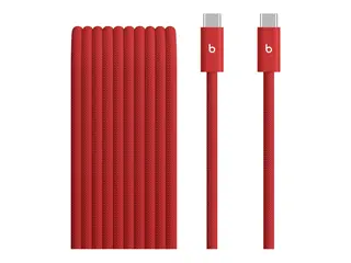 Beats - USB-kabel - USB-C (hann) til USB-C (hann) USB 2.0 - 3 m - flettet, Hurtiglading opptil 240W, forsterket design - rask rød