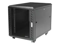 StarTech.com 12U AV Rack Cabinet Network Rack with Glass Door - 19 inch Computer Cabinet for Server Room or Office (RK1236BKF) - Rack skap - svart - 12U - 36&quot;