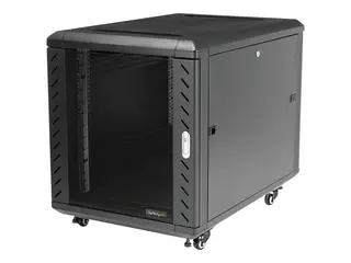 Startech 12U AV Rack Cabinet - Network Rack with Glass Door 19 inch Computer Cabinet for Server Room or Office (RK1236BKF) - Rack skap - svart - 12U - 36"