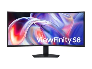 Samsung ViewFinity S8 S40H850TAU - S85TH Series LED-skjerm - kurvet - USB - 40" - 5120 x 2160 5K2K WUHD @ 144 Hz - VA - 350 cd/m² - 3000:1 - HDR10, HDR10+ - 4 ms - Thunderbolt 5, HDMI, DisplayPort, USB-C - høyttalere - svart