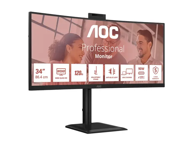 AOC CU34E4CW - LED-skjerm kurvet USB 34" 3440 x 1440 UWQHD VA 350 ...