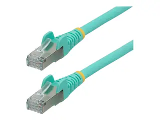 Startech 3m CAT6a Ethernet Cable Aqua - Low Smoke Zero Halogen (LSZH) - 10GbE 500MHz 100W PoE++ Snagless RJ-45 w/Strain Reliefs S/FTP Network Patch Cord - koblingskabel - 3 m - akvamarin