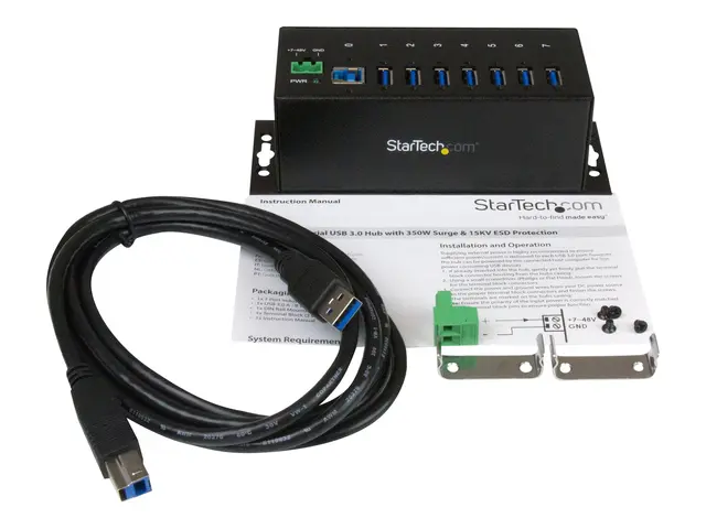 StarTech.com 7-Port USB 3.0 Hub - Metal Industrial USB-A with ESD ...