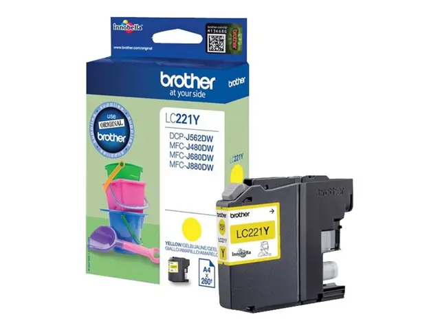 Brother LC221Y - Gul - original - blekkpatron - for Brother DCP-J5...