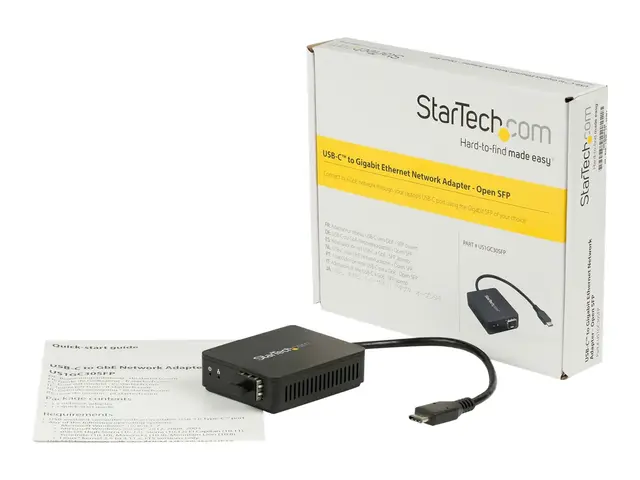 Startech USB C to Fiber Optic Converter - Open SFP 1000BASE-SX/LX ...