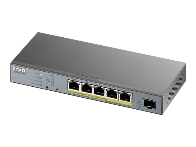 Zyxel GS1350-6HP - Switch smart 5 x 10/100/1000 (PoE+) + 1 Gigabit...