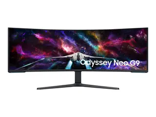 Samsung Odyssey Neo G9 S57CG952NU G95NC Series - QLED-monitor - gaming - kurvet - 57" - 7680 x 2160 Dual UHD @ 240 Hz - VA - 1000 cd/m² - 1000000:1 - DisplayHDR 1000 - 1 ms - 3xHDMI, DisplayPort - svart, hvit