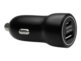 dbramante1928 re-charge - Bilstrømadapter 30 watt - 2 utgangskontakter (USB-C, USB) - svart