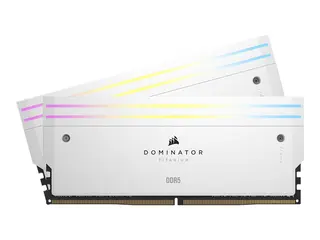 CORSAIR Dominator Titanium RGB DDR5 - sett - 32 GB: 2 x 16 GB - DIMM 288-pin - 3000 MHz / PC5-48000 - CL30 - 1.4 V - ikke-bufret - hvit
