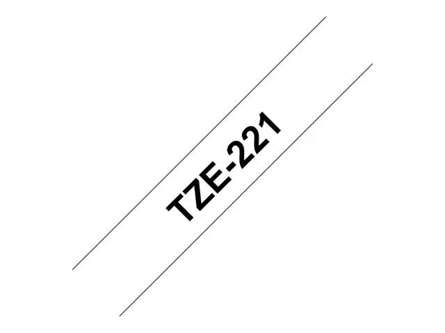 Brother TZe-221 - Selv-adhesiv svart på hvitt Rull (0,9 cm x 8 m) ...