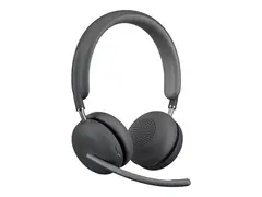 Logitech Zone Wireless 2 UC - Hodesett on-ear - Bluetooth - trådløs - aktiv støydemping - USB-C via Bluetooth-adapter - grafitt - Optimert for UC