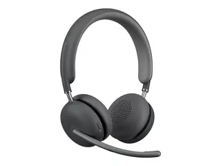Logitech Zone Wireless 2 - Hodesett - on-ear Bluetooth - trådløs - aktiv støydemping - grafitt - Certified for Microsoft Teams