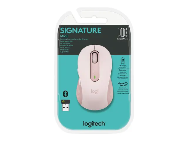 Logitech Signature M650 - Mus optisk 5 knapper trådløs 2.4 GHz, Bl...