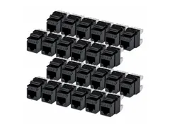 Startech - Trapes-jakk - 180°, 110 punch down CAT 6 - UTP - RJ-45 - svart - TAA-samsvar (en pakke 24)