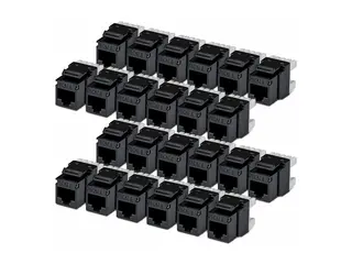 Startech - Trapes-jakk - 180°, 110 punch down CAT 6 - UTP - RJ-45 - svart - TAA-samsvar (en pakke 24)