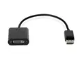 HP DisplayPort to DVI-D Adapter DisplayPort-adapter - enkeltlenke - DisplayPort (hann) til DVI-D (hunn) - 19 cm - l&#229;st