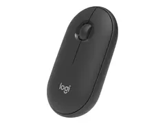 Logitech Pebble M350 - Mus - optisk 3 knapper - trådløs - 2.4 GHz, Bluetooth - USB trådløs mottaker - grafitt