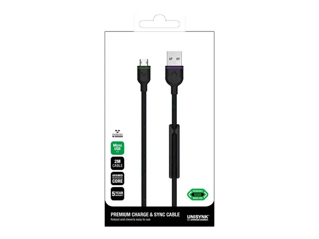 unisynk Premium - USB-kabel - USB (hann) til Micro-USB type B (han...
