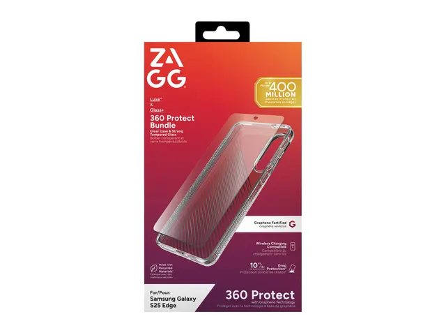 Zagg - Luxe & Glass 360 Bundle baksidedeksel for mobiltelefon graf...