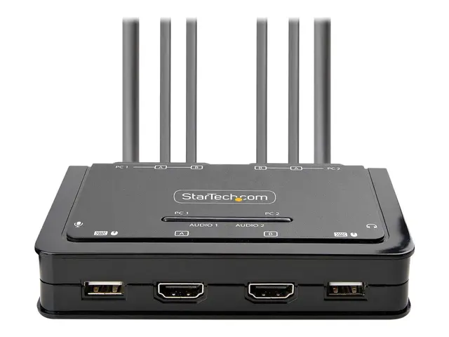 StarTech.com 2-Port Dual-Monitor HDMI Cable KVM Switch, 4K 60Hz, C...