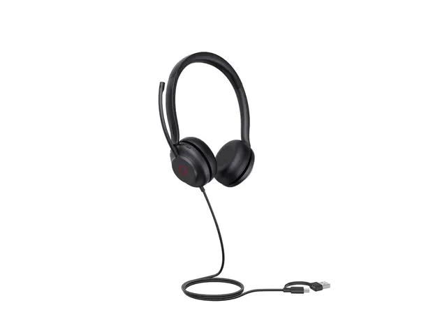 Yealink UH35 Dual - Hodesett on-ear kablet USB-A, USB-C svart Cert...