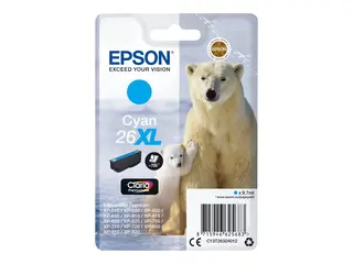 Epson 26XL - 8.7 ml - XL - cyan - original blister - blekkpatron - for Expression Premium XP-510, 520, 600, 605, 610, 615, 620, 625, 700, 710, 720, 800, 810, 820