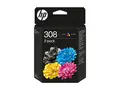 HP 308 - 2-pack - svart, gul, cyan, magenta original - boks - blekkpatron - for P/N: 714L9B#686
