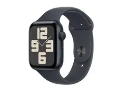 Apple Watch SE (GPS) - 2. generasjon 44 mm - midnattsaluminium - smartklokke med sportsb&#229;nd - fluorelastomer - midnatt - b&#229;ndbredde: S/M - 32 GB - Wi-Fi 4, Bluetooth - 32.9 g
