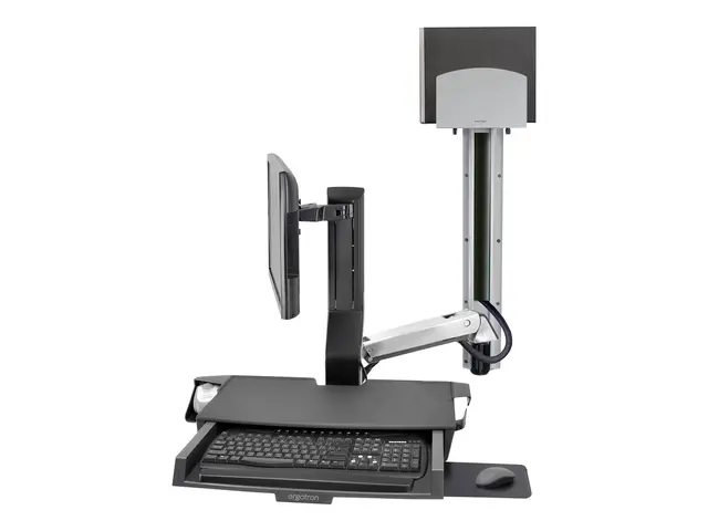 Ergotron SV Combo System with Worksurface & Pan, Medium CPU Holder...