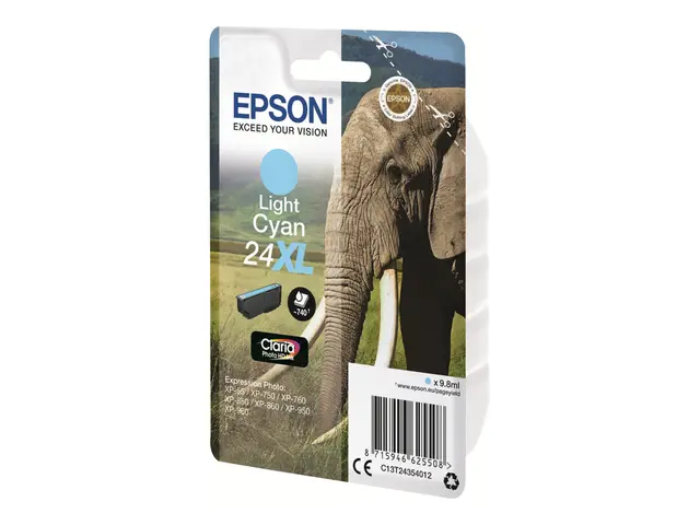 Epson 24XL - 9.8 ml - XL - lys cyan - original - blære med RF-alar...