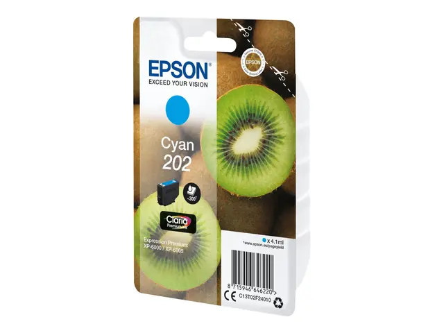 Epson 202 - 4.1 ml - cyan - original - blister - blekkpatron - for...