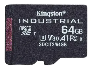 Kingston Industrial - Flashminnekort - 64 GB A1 / Video Class V30 / UHS-I U3 / Class10 - microSDXC UHS-I