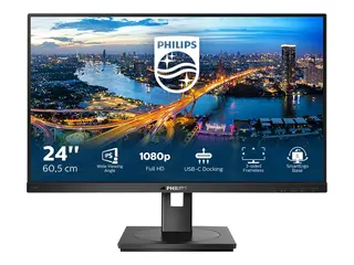 Philips 243B1 - LED-skjerm - 24&quot; (23.8&quot; synlig) 1920 x 1080 Full HD (1080p) @ 75 Hz - IPS - 250 cd/m&#178; - 1000:1 - 4 ms - HDMI, DisplayPort, USB-C - h&#248;yttalere - svart tekstur
