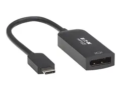 Eaton Tripp Lite Series USB C to DisplayPort Adapter Cable (M/F) with Equalizer, 8K UHD, HDR, DP 1.4, Black, 6 in. (15.24 cm) USB / DisplayPort-adapter - 24 pin USB-C til DisplayPort - 15.2 cm