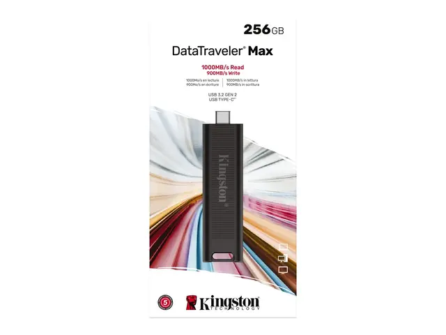 Kingston DataTraveler Max - USB-flashstasjon - 256 GB - USB-C 3.2 ...