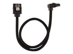 CORSAIR - SATA-kabel - Serial ATA 150/300/600 SATA (hann) rett, låst til SATA (hann) høyrevinklet - 30 cm - svart (en pakke 2)