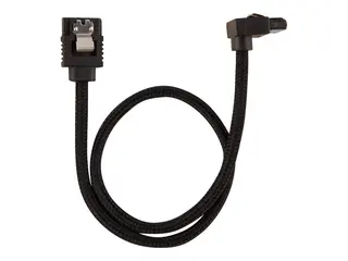 CORSAIR - SATA-kabel - Serial ATA 150/300/600 SATA (hann) rett, låst til SATA (hann) høyrevinklet - 30 cm - svart (en pakke 2)