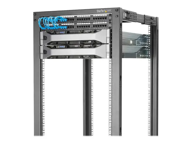 StarTech.com 25U 19" Open Frame Server Rack, 4 Post Adjustable Dep...