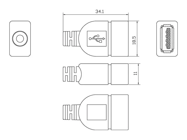 Vision Techconnect - USB-forlengelseskabel - USB (hunn) til USB (h...