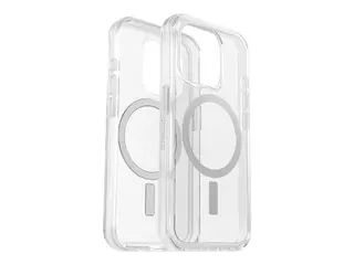 OtterBox Symmetry Series Clear - Baksidedeksel for mobiltelefon MagSafe-samsvar - polykarbonat, syntetisk gummi, sølvfosfatglass - blank - for Apple iPhone 15 Pro