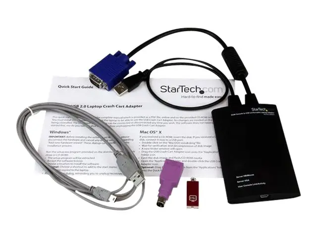 StarTech.com Crash Cart Adapter - 1920 x 1200 Portable Laptop USB ...