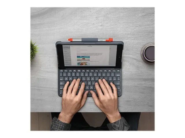 Logitech Slim Folio - Tastatur og folioveske - full size - trådløs...