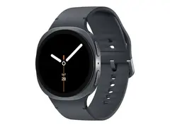 Samsung Galaxy Watch8 - 44 mm - grafitt smartklokke med sportsb&#229;nd - gummi - grafitt - b&#229;ndbredde: M/L - display 1.47&quot; - 32 GB - NFC, Bluetooth, Wi-Fi, LTE - 4G - 34 g