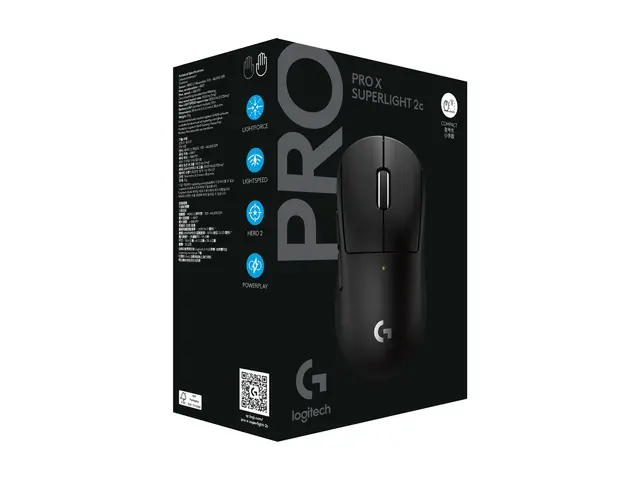 Logitech G PRO X SUPERLIGHT 2C - Mus gaming 5 knapper trådløs, kab...