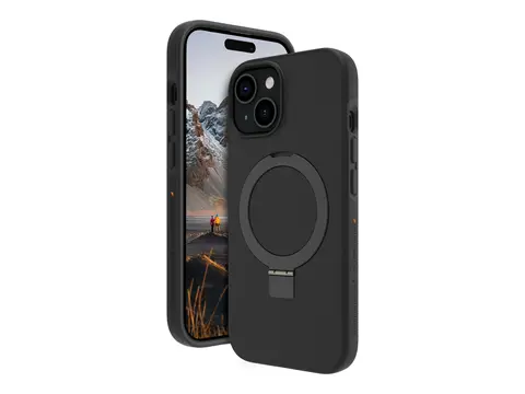 dbramante1928 Iceland Ultra - Baksidedeksel for mobiltelefon med stativ - MagSafe-samsvar - D3O, plastikk - svart - for Apple iPhone 13, 14, 15, 16e, 17e